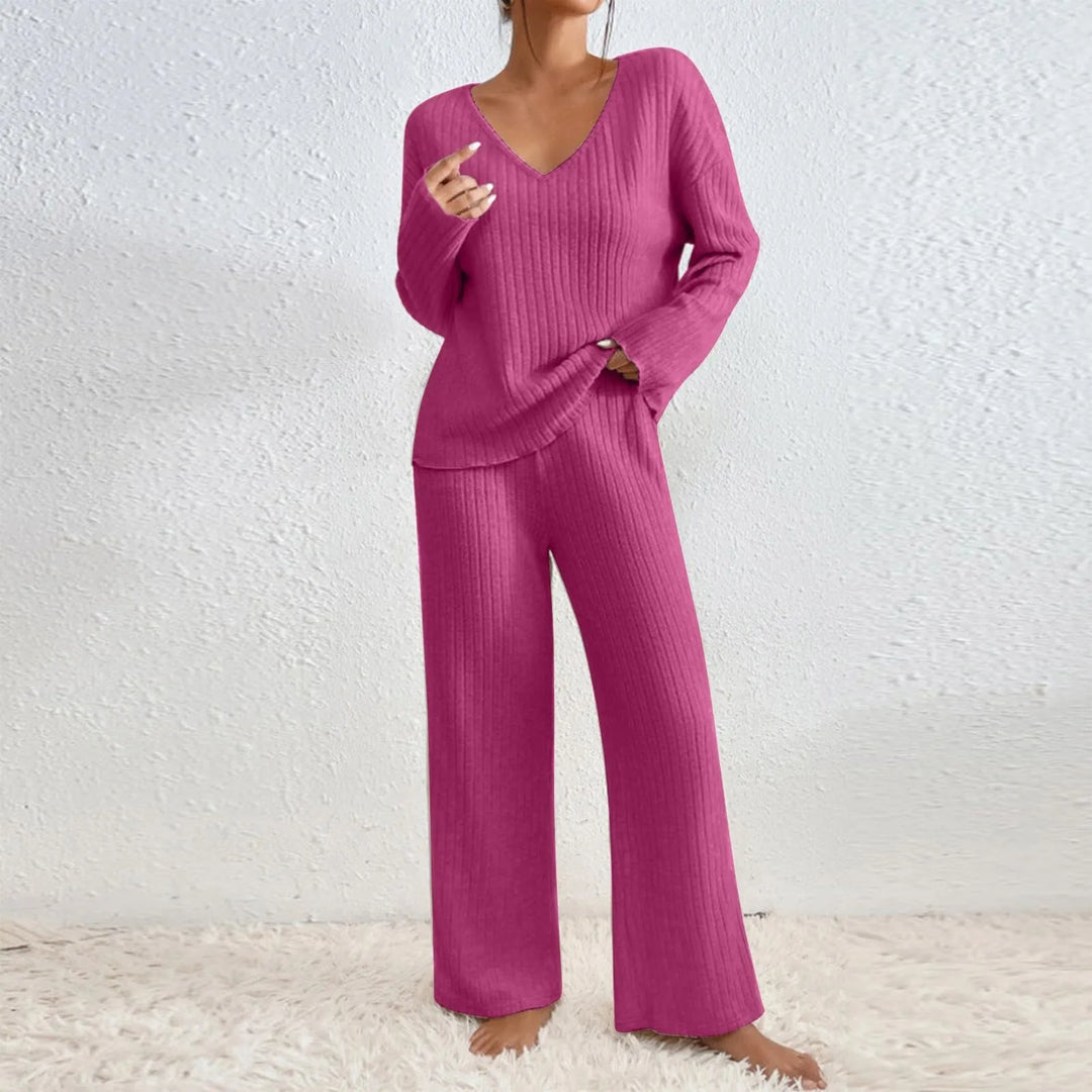 Women’s Loungewear | Long Sleeve Top and Wide Leg Pants