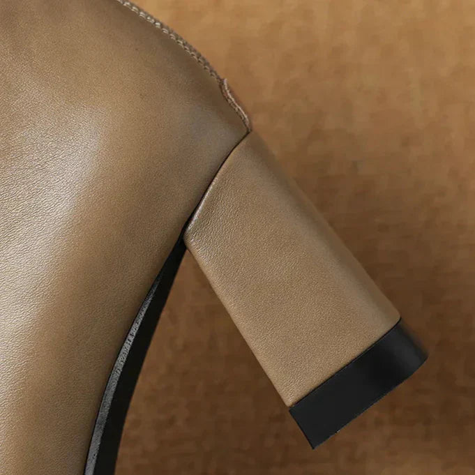 Boots For Women | Block Heel Pointed Closed Toe