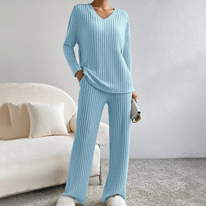 Women’s Loungewear | Long Sleeve Top and Wide Leg Pants