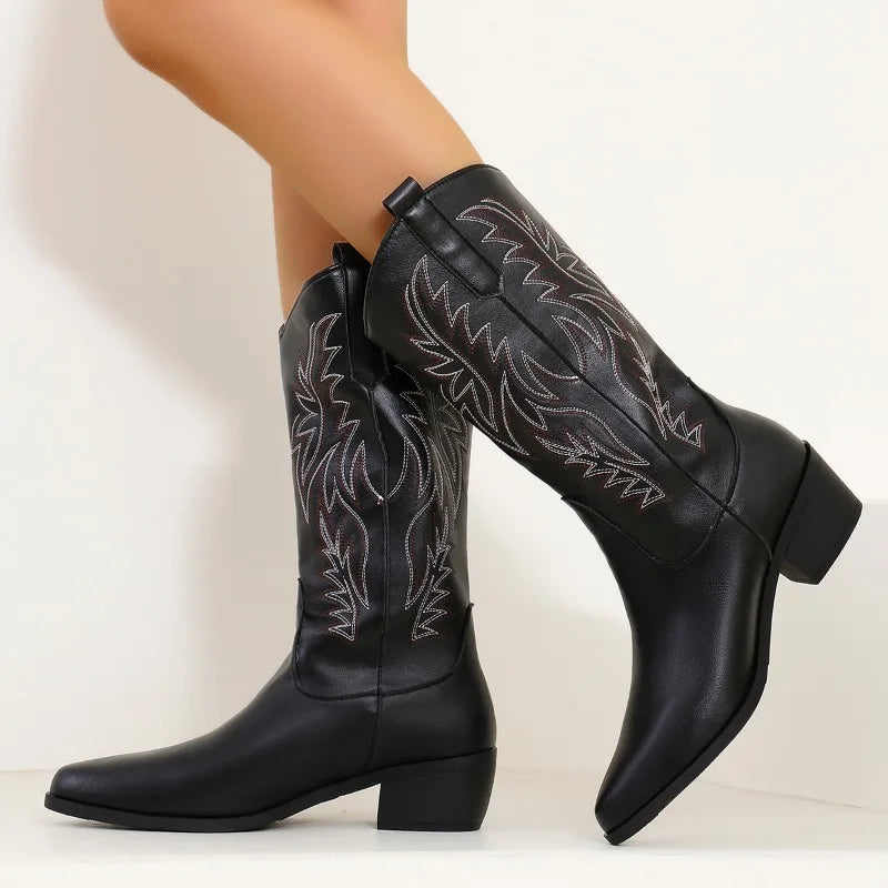 Cowboy Boots for Women | Western Embroidery Pointed Toe