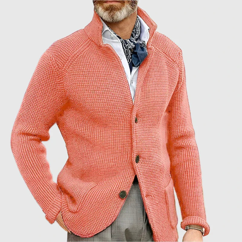 Men’s Cardigan | Button Front Stand Collar