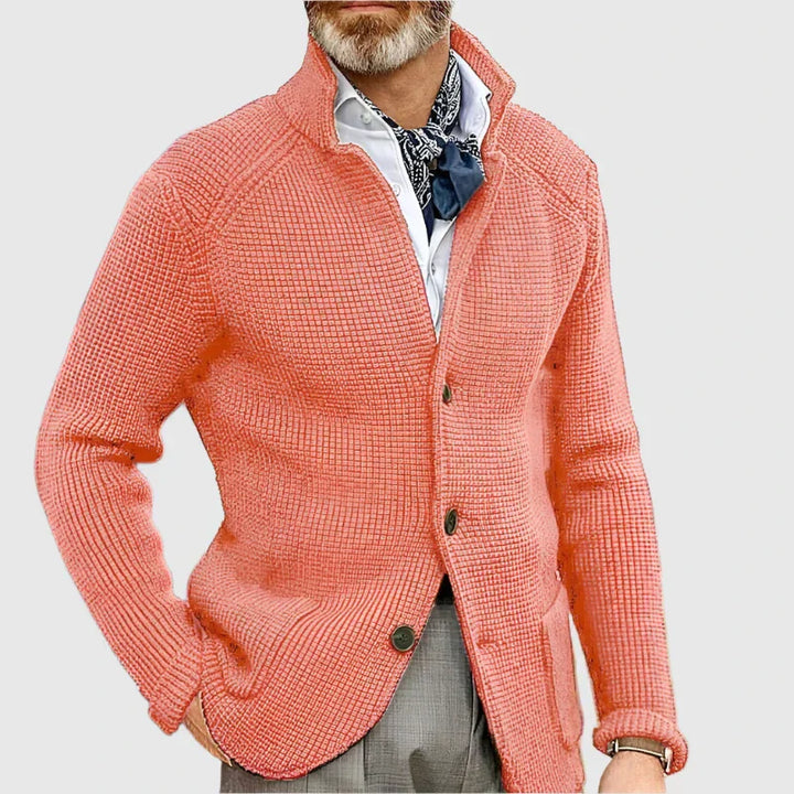 Men’s Cardigan | Button Front Stand Collar