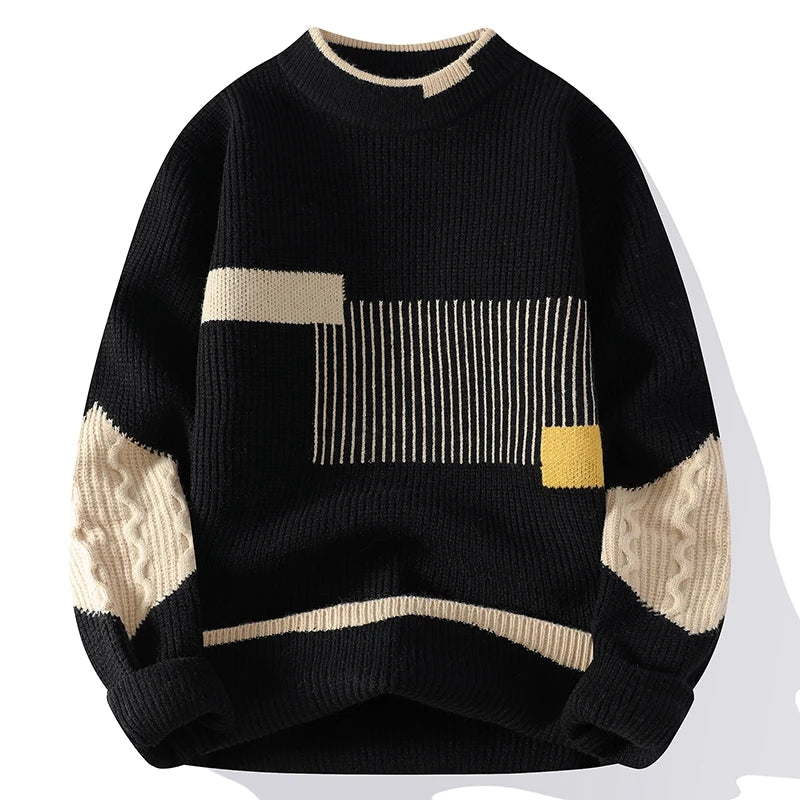 Men’s Sweater | Color Block Crew Neck