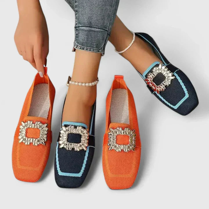 Loafers for Women | Square Toe Buckle Detail