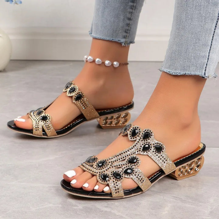 Sandals For Women | Decorative Strap Block Heel Shape