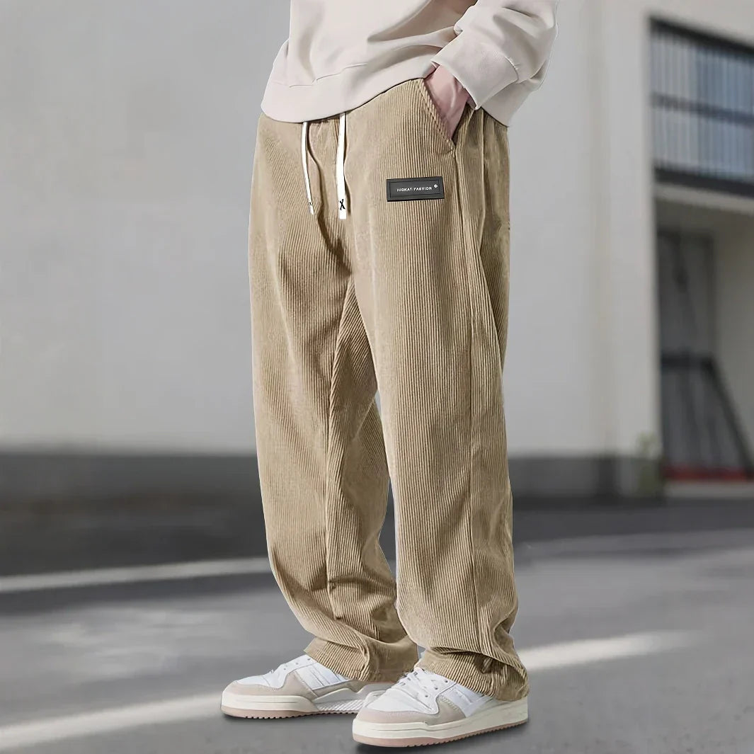 Men’s Lounge Pants | Wide Leg Ribbed Texture