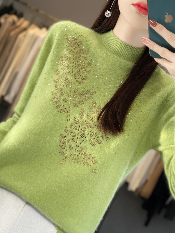 Women’s Sweater | Leaf-inspired Embellishment