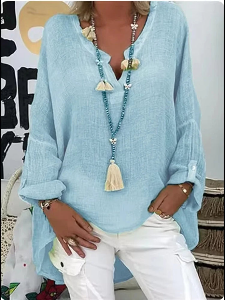 Women's Blouse | V-Neck Long Sleeve