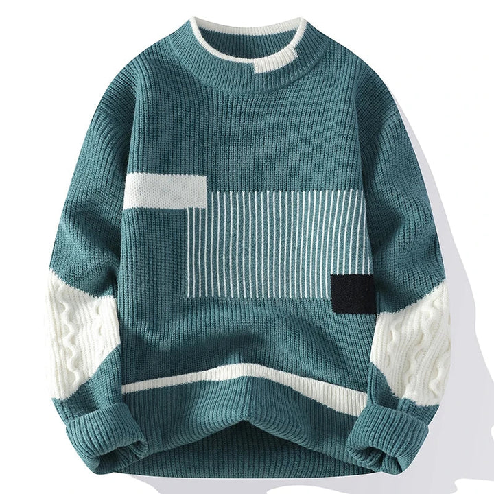 Men’s Sweater | Color Block Crew Neck