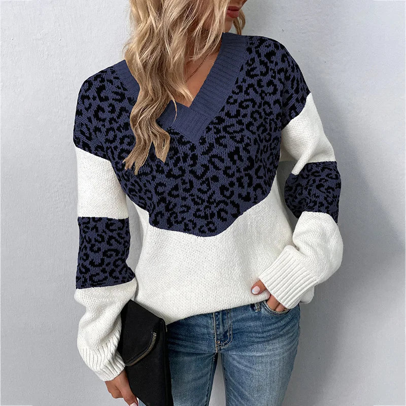 Women's  Sweater | Long Sleeve Contrast Sections