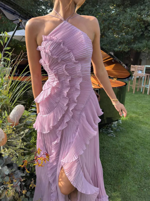 Women’s Dress | Diagonal Ruffle Trim