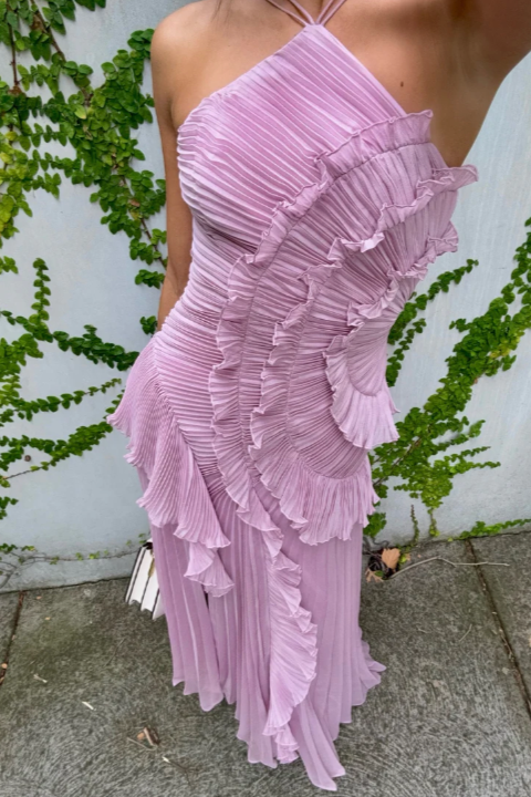 Women’s Dress | Diagonal Ruffle Trim