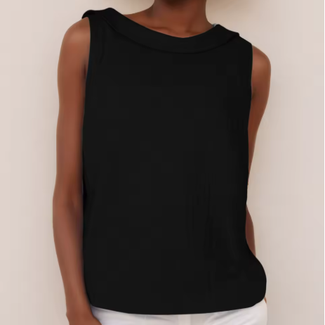 Women’s Blouse | Rolled Collar Neckline Sleeveless