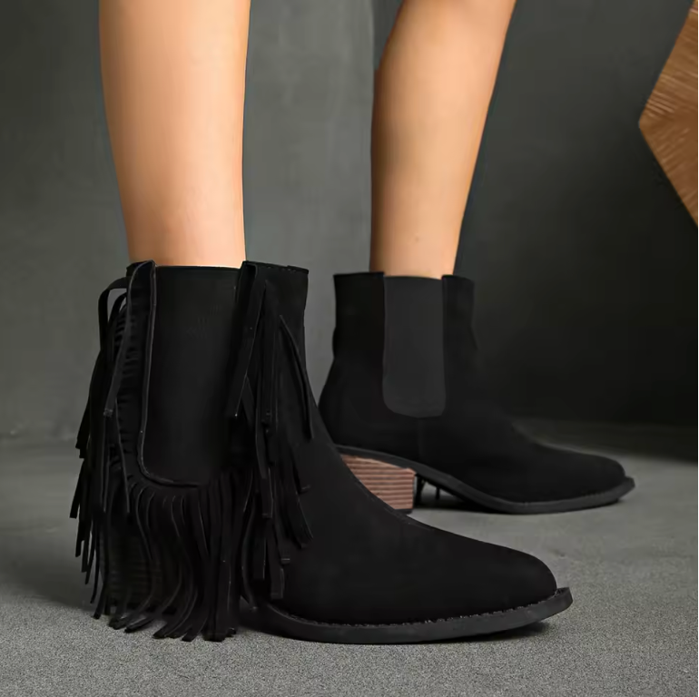 Boots for Women | Animal Print Fringe Detail