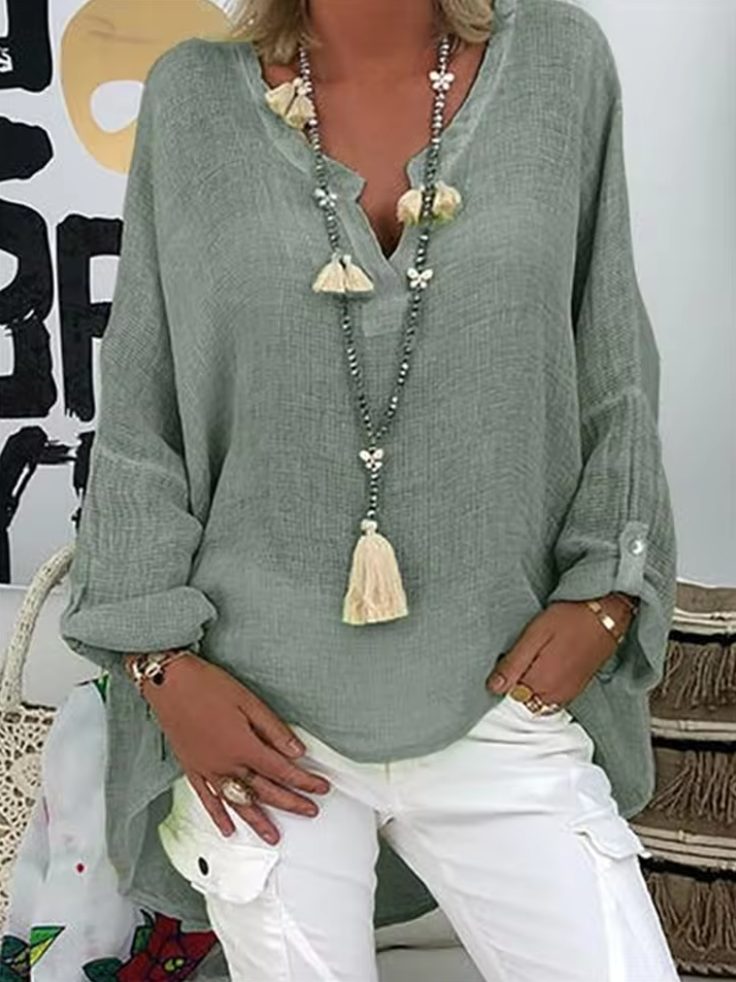 Women's Blouse | V-Neck Long Sleeve