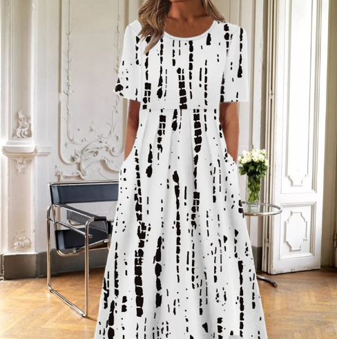 Women’s Dress | Floral Round Neck Midi