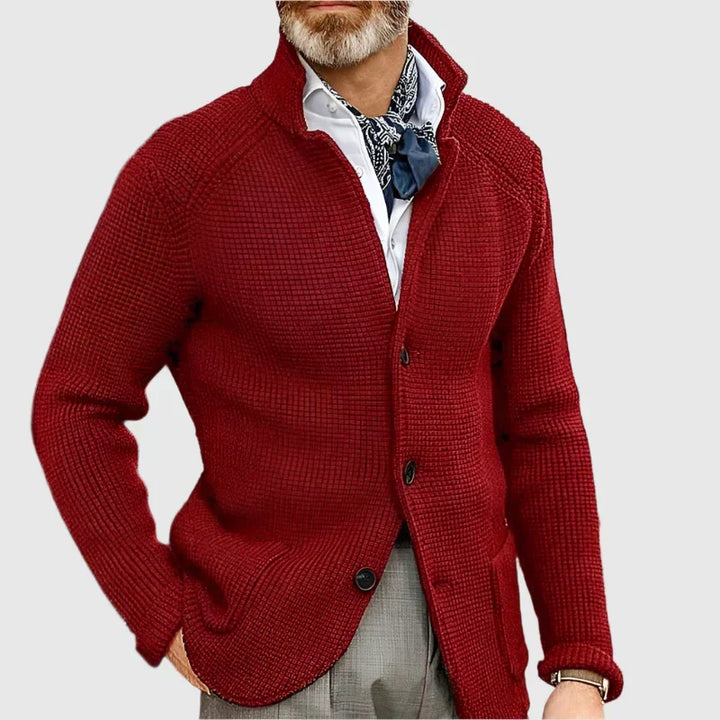 Men’s Cardigan | Button Front Stand Collar