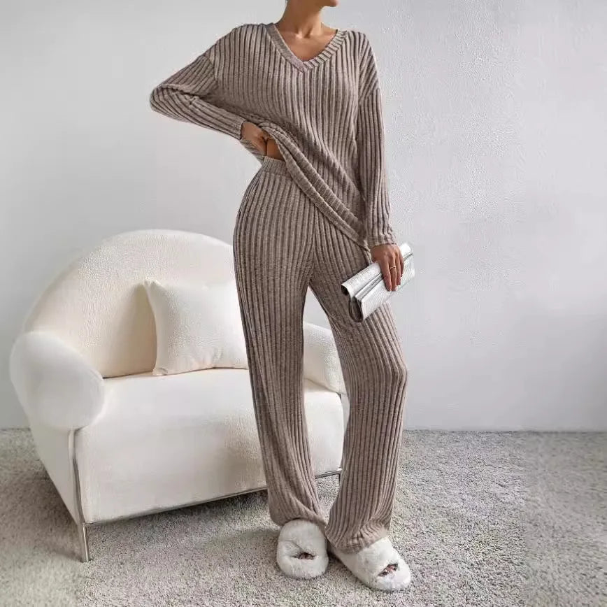 Women’s Loungewear | Long Sleeve Top and Wide Leg Pants