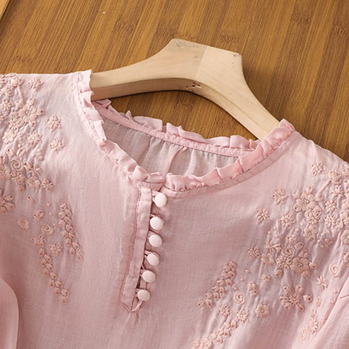 Women's Blouse | Front Detail Partial Button