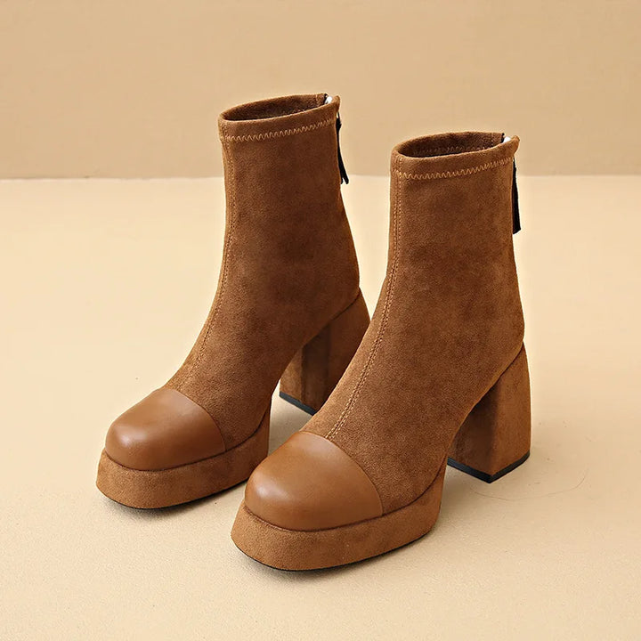 Boots For Women | Back Zip Closure Rounded Toe