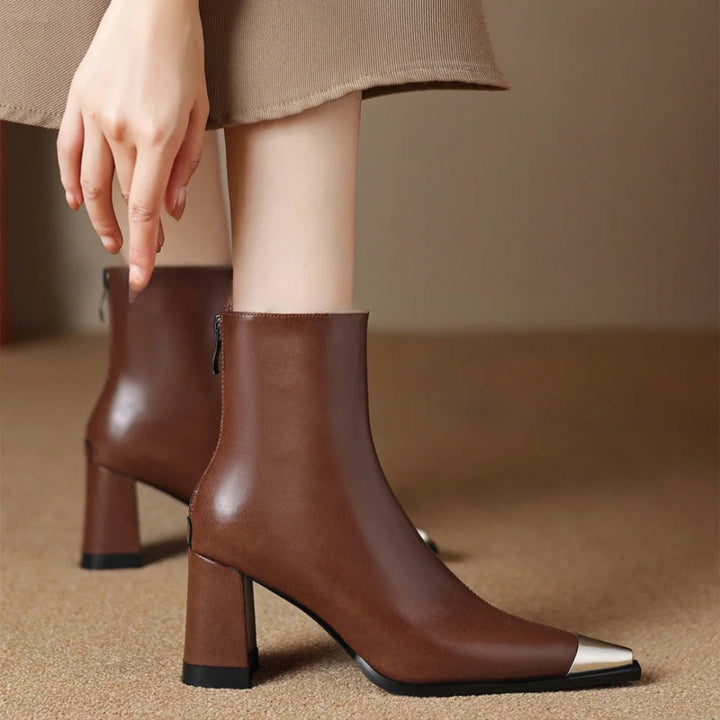 Boots For Women | Block Heel Pointed Closed Toe