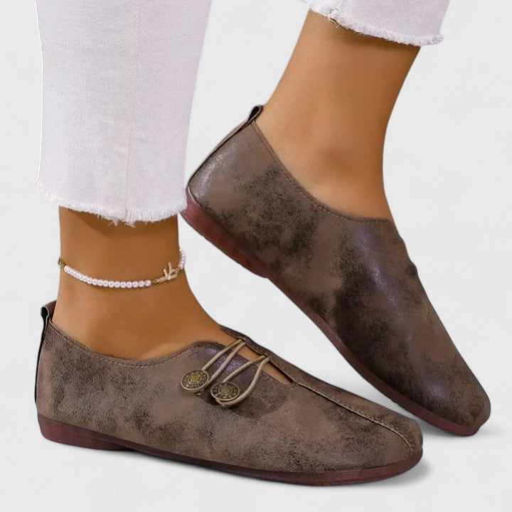 Loafers for Women | Slip-On Button Detail