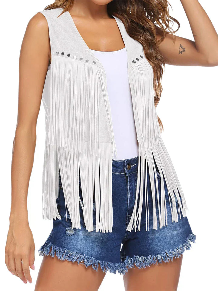 Women's Vest | Sleeveless Fringe Detailing