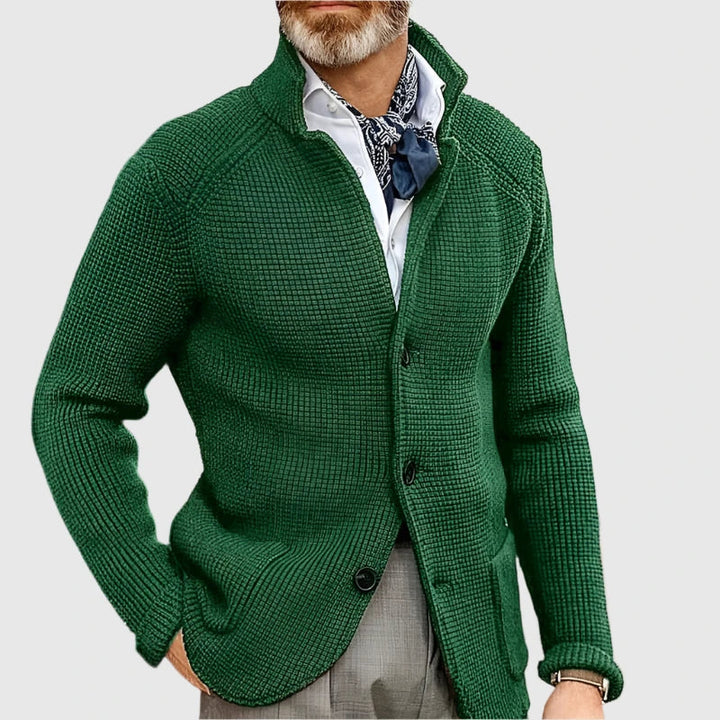 Men’s Cardigan | Button Front Stand Collar