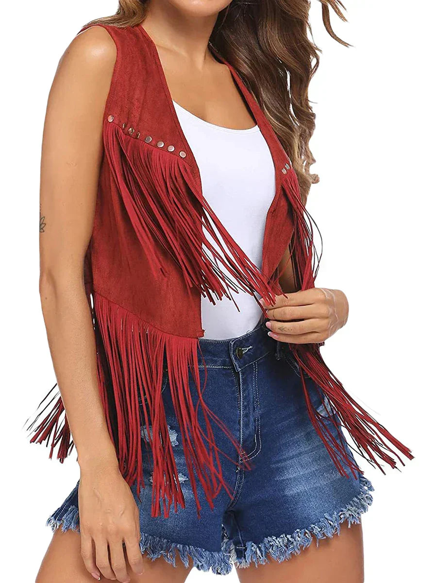 Women's Vest | Sleeveless Fringe Detailing