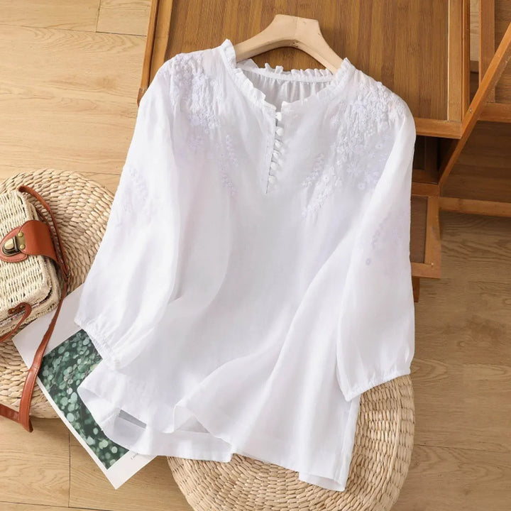 Women's Blouse | Front Detail Partial Button