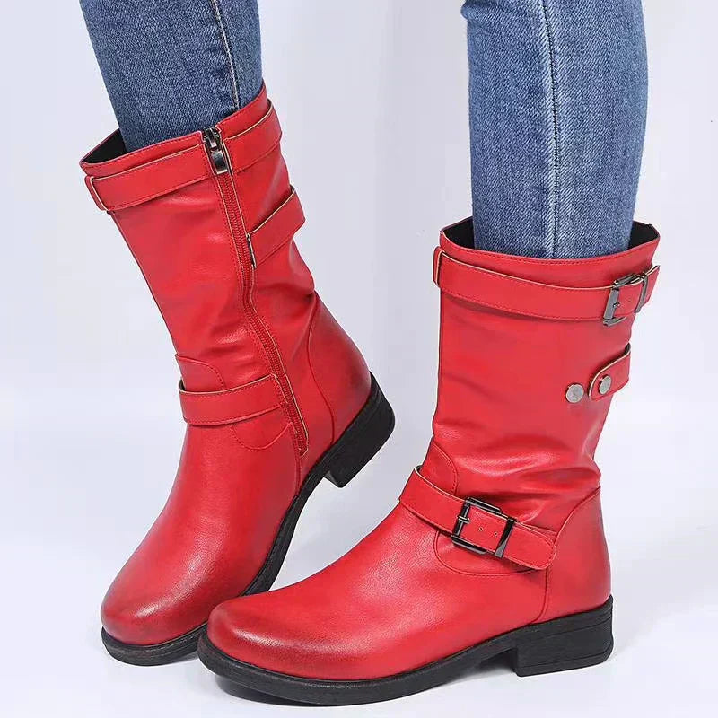 Boots for Women | Mid Calf Buckle Accent