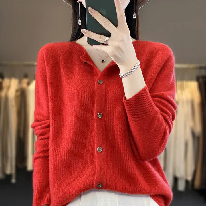 Women’s Cardigan | Round Neckline Knitted
