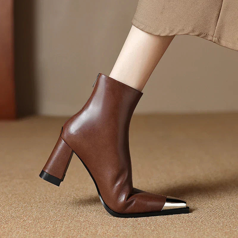 Boots For Women | Block Heel Pointed Closed Toe