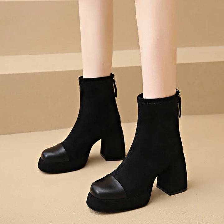 Boots For Women | Back Zip Closure Rounded Toe