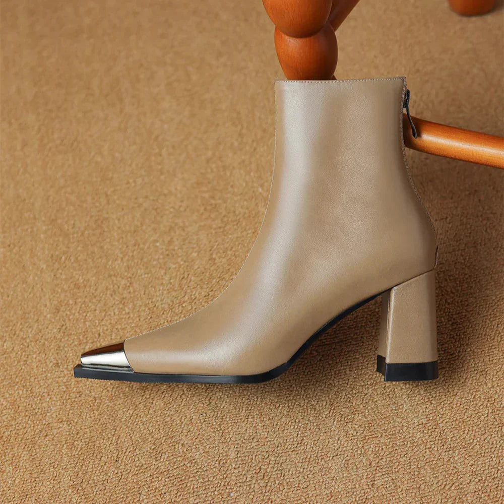 Boots For Women | Block Heel Pointed Closed Toe