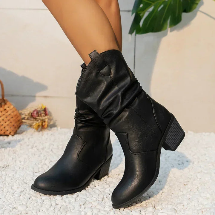 Boots for Women | Slouchy Block Heel Mid Calf