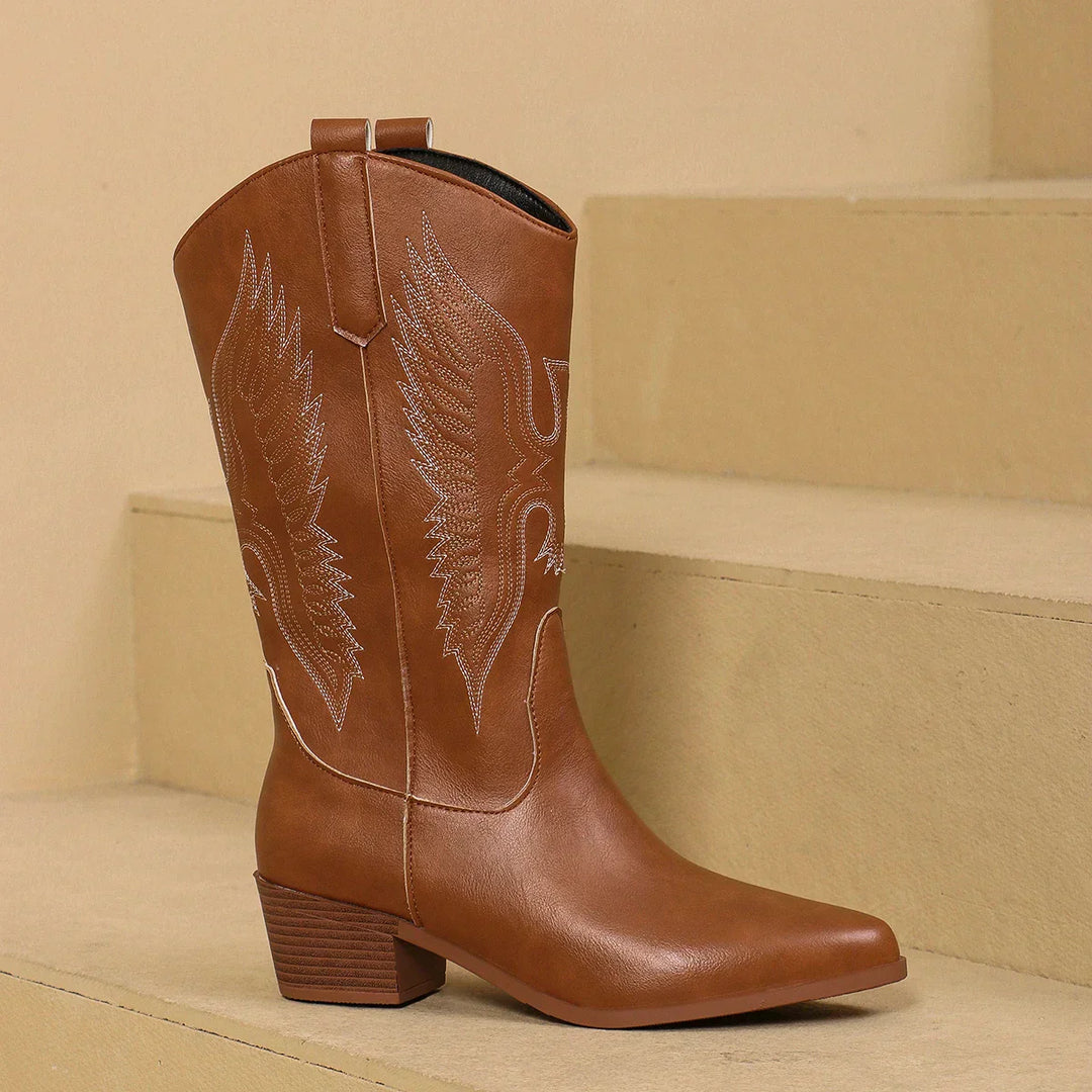 Boots For Women | Embroidered Design Pointed Toe