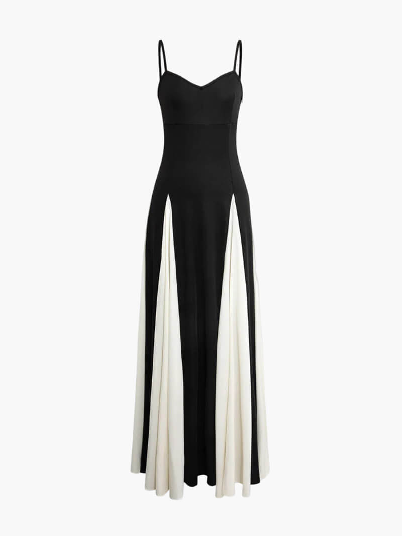 Women’s Dress | Vertical Contrast Panels Maxi