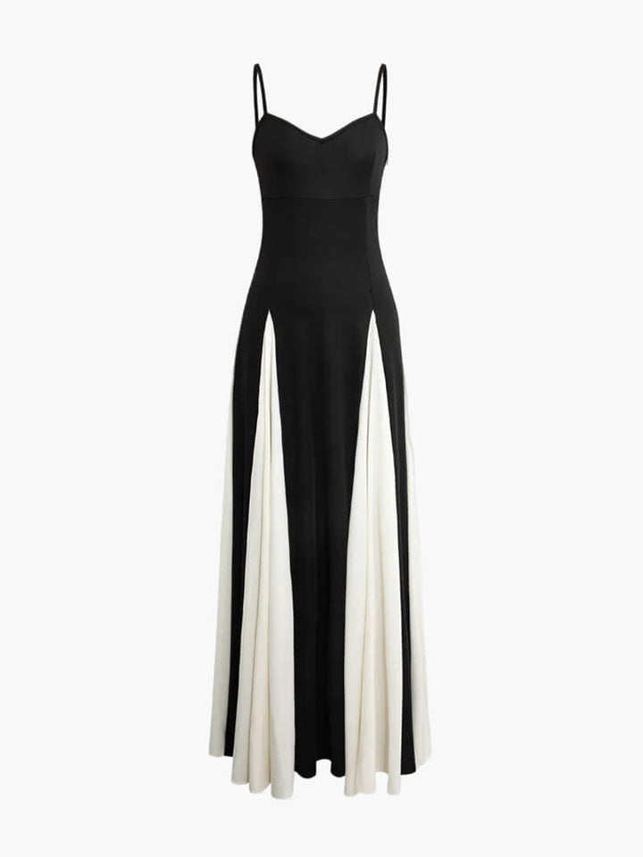 Women’s Dress | Vertical Contrast Panels Maxi