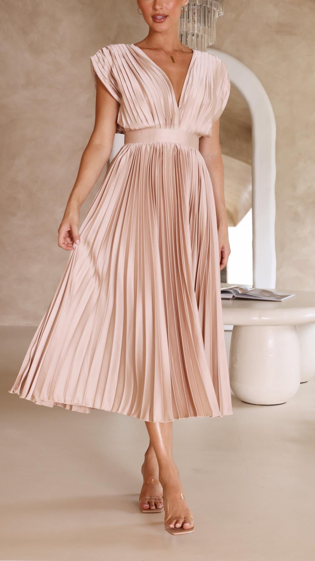 Women's Dress | Pleated Texture Maxi