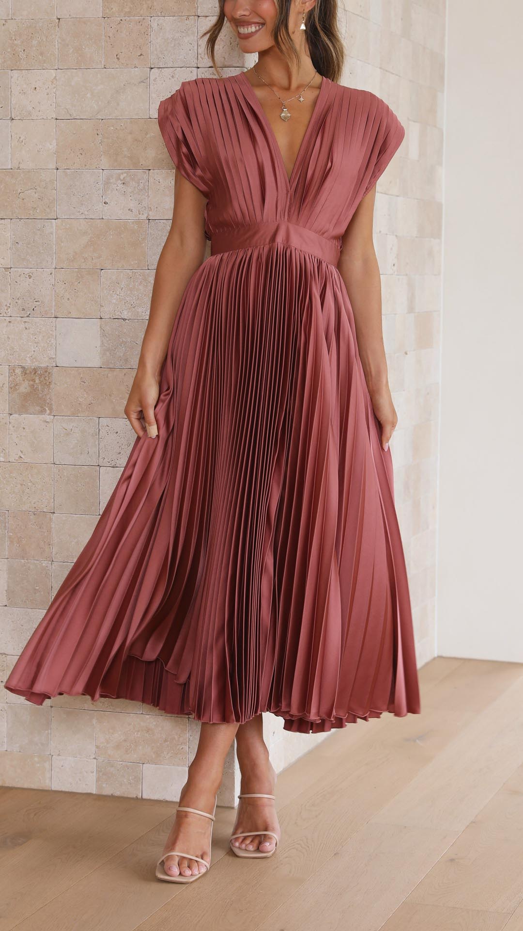Women's Dress | Pleated Texture Maxi