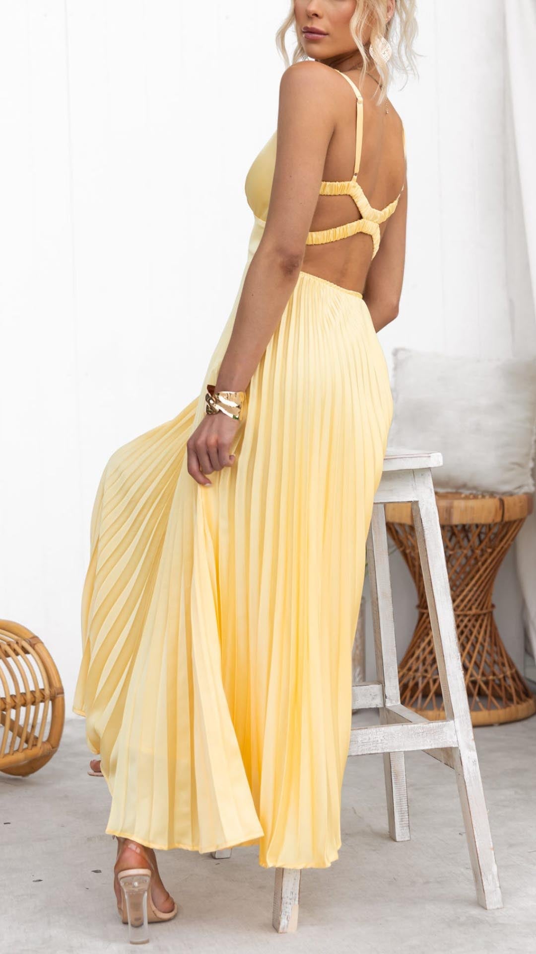 Women’s Dress |  Pleated Maxi-Length
