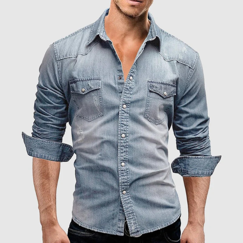 Men’s Long Sleeve Shirt | Button Front Chest Pockets