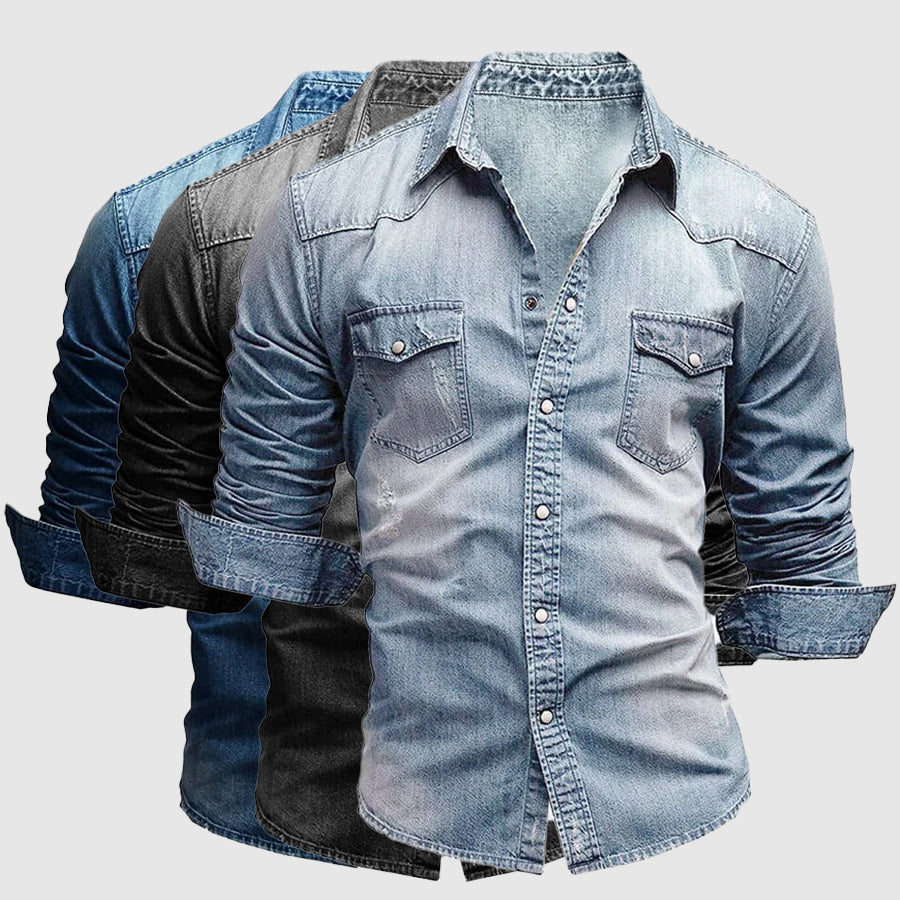 Men’s Long Sleeve Shirt | Button Front Chest Pockets