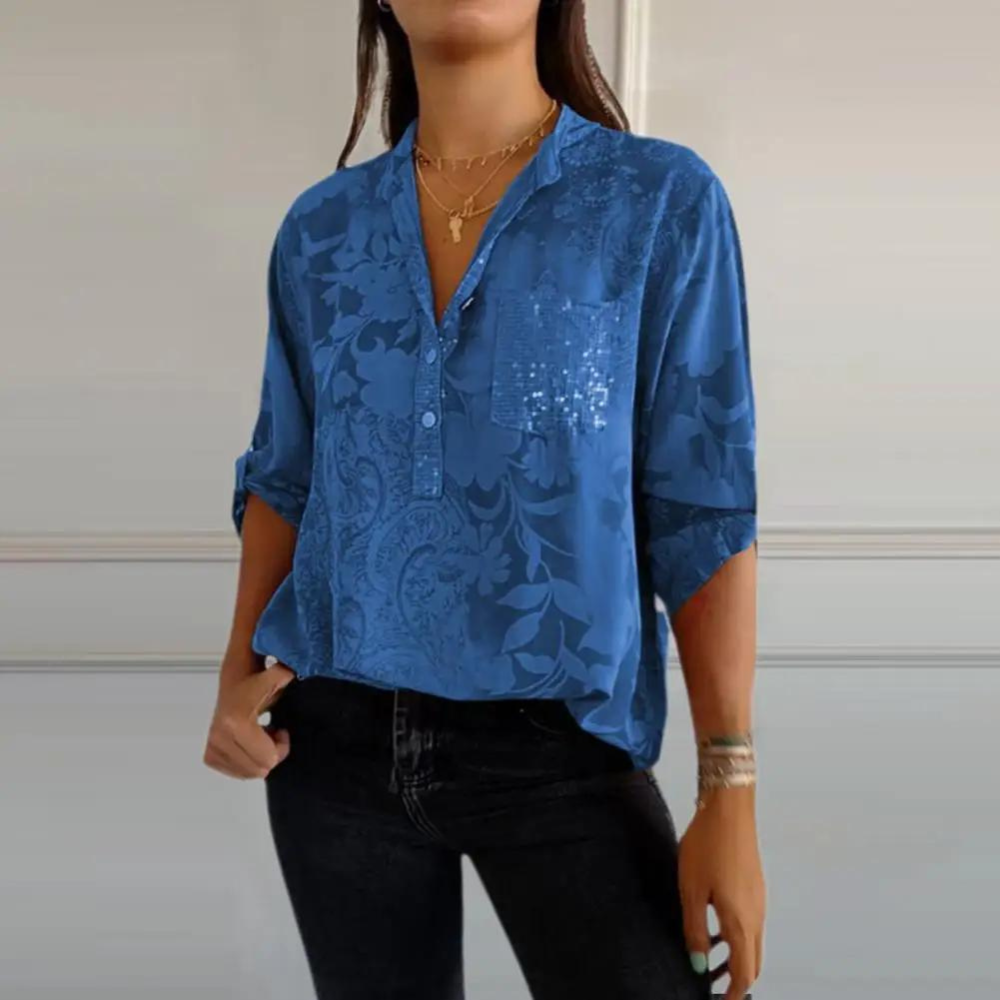Women’s Blouse | Sheer Button Front