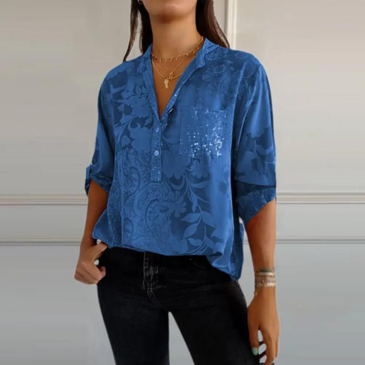 Women’s Blouse | Sheer Button Front