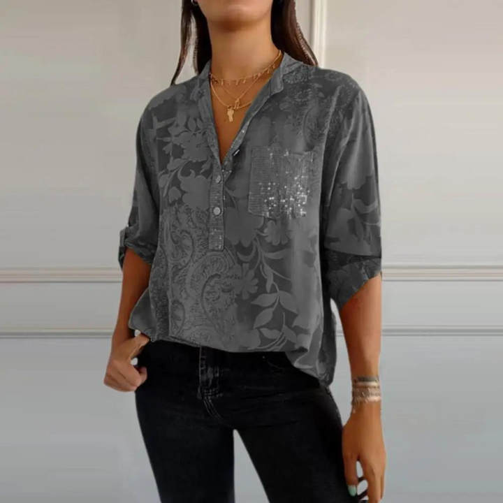 Women’s Blouse | Sheer Button Front