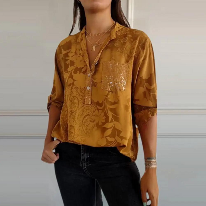 Women’s Blouse | Sheer Button Front