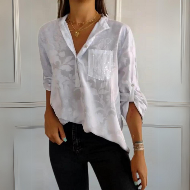 Women’s Blouse | Sheer Button Front