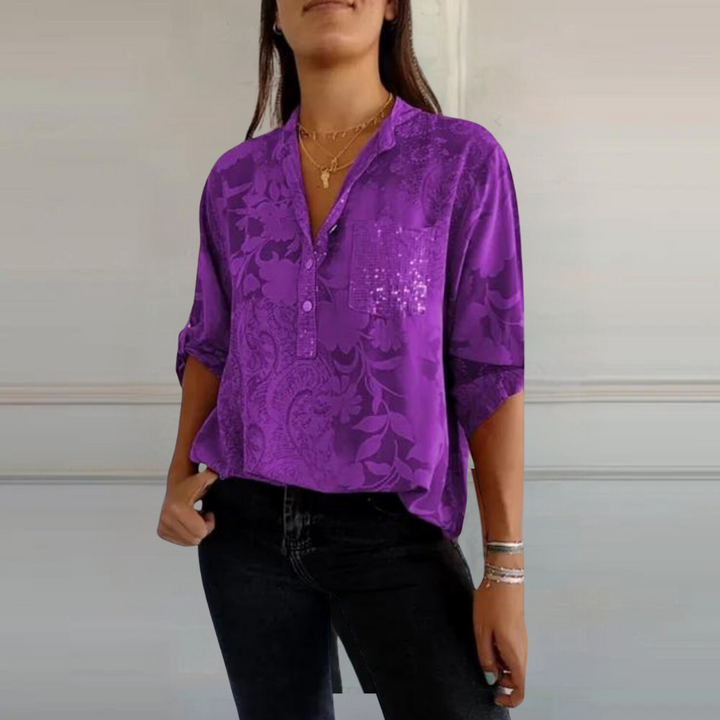 Women’s Blouse | Sheer Button Front